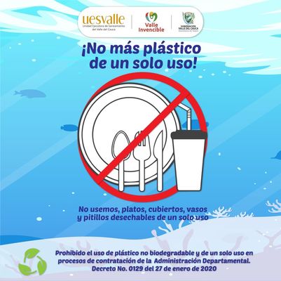 UESVALLE adopta el Decreto Departamental para prohibición del plástico de un sólo uso