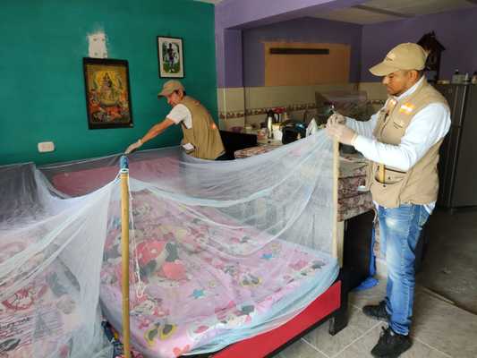 Más de 400 toldillos fueron instalados como prevención contra la malaria en el  El Salto, Andalucía